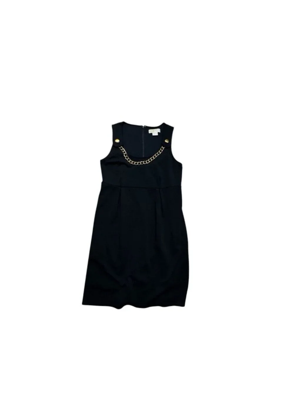 Michael Kors Black Dress Gold Chain Detail Sleeveless Size 6